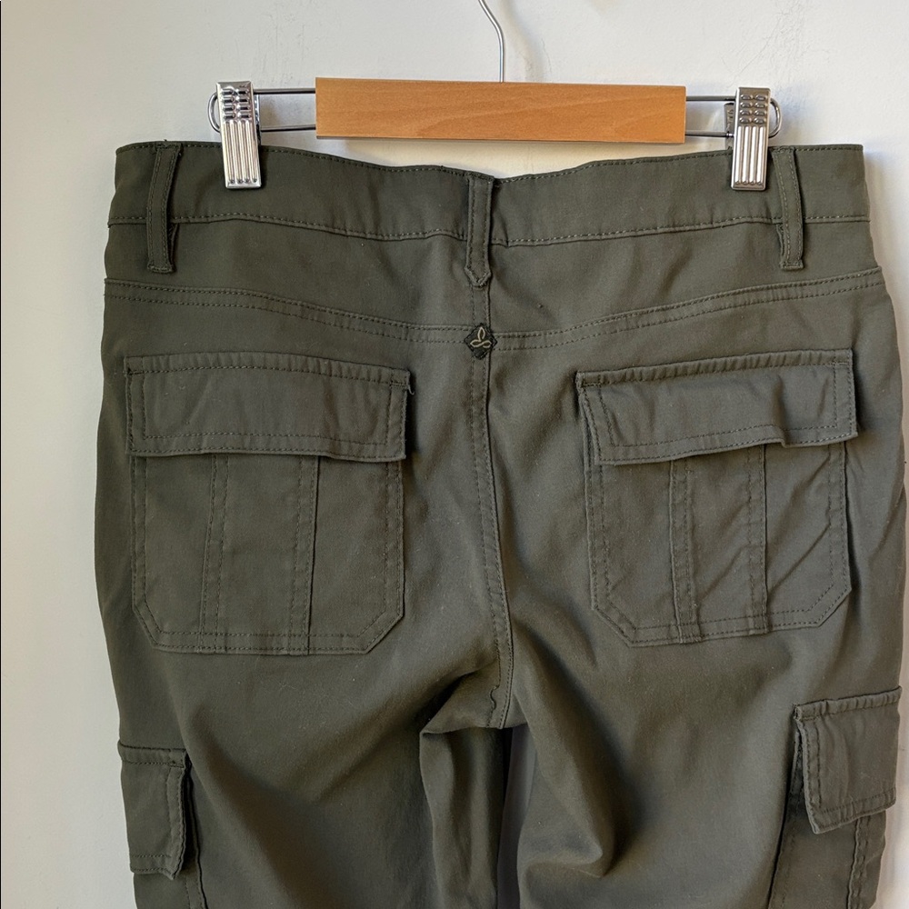 Prana Meme Cargo Pants in Olive Green Hiking Walking Outdoor Casual Size 8 - Picture 5 of 14